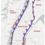 Course map with mileage based on Pier A start